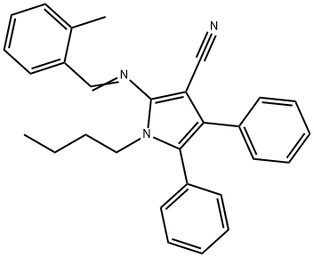 1-BUTYL-2-([(E)-(2-METHYLPHENYL)METHYLIDENE]AMINO)-4,5-DIPHENYL-1H-PYRROLE-3-CARBONITRILE Struktur