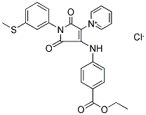 1-(4-[4-(ETHOXYCARBONYL)ANILINO]-1-[3-(METHYLTHIO)PHENYL]-2,5-DIOXO-2,5-DIHYDRO-1H-PYRROL-3-YL)PYRIDINIUM CHLORIDE Struktur