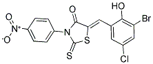 (5Z)-5-(3-BROMO-5-CHLORO-2-HYDROXYBENZYLIDENE)-3-(4-NITROPHENYL)-2-THIOXO-1,3-THIAZOLIDIN-4-ONE Struktur