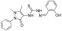 2-HYDROXYBENZALDEHYDE N-(1,5-DIMETHYL-3-OXO-2-PHENYL-2,3-DIHYDRO-1H-PYRAZOL-4-YL)THIOSEMICARBAZONE Struktur