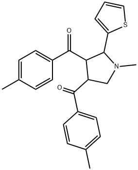 [1-METHYL-4-(4-METHYLBENZOYL)-5-(2-THIENYL)TETRAHYDRO-1H-PYRROL-3-YL](4-METHYLPHENYL)METHANONE Struktur