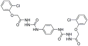 2-(2-CHLOROPHENOXY)-N-(((4-(((2-(2-CHLOROPHENOXY)ACETYLAMINO)AMINO)CARBONYLAMINO)PHENYL)AMINO)CARBONYLAMINO)ETHANAMIDE Struktur