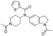 N-(1-ACETYL-2,3-DIHYDRO-(1H)-INDOL-5-YL)-N-(1-ACETYLPIPERIDIN-4-YL)THIOPHENE-2-CARBOXAMIDE Struktur