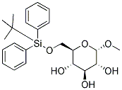 2-(([TERT-BUTYL(DIPHENYL)SILYL]OXY)METHYL)-6-METHOXYTETRAHYDRO-2H-PYRAN-3,4,5-TRIOL Struktur