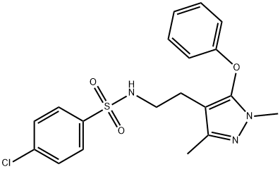 4-CHLORO-N-[2-(1,3-DIMETHYL-5-PHENOXY-1H-PYRAZOL-4-YL)ETHYL]BENZENESULFONAMIDE Struktur