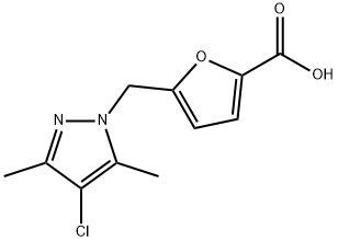 5-(4-CHLORO-3,5-DIMETHYL-PYRAZOL-1-YLMETHYL)-FURAN-2-CARBOXYLIC ACID Struktur