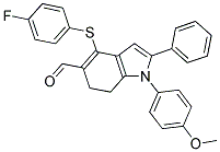 4-[(4-FLUOROPHENYL)SULFANYL]-1-(4-METHOXYPHENYL)-2-PHENYL-6,7-DIHYDRO-1H-INDOLE-5-CARBALDEHYDE Struktur