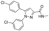 1-(3-CHLOROPHENYL)-5-(4-CHLOROPHENYL)-N-METHYL-1H-PYRAZOLE-3-CARBOXAMIDE Struktur