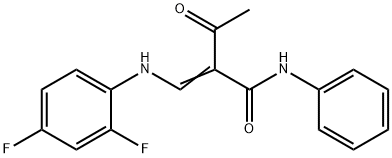 2-ACETYL-3-((2,4-DIFLUOROPHENYL)AMINO)-N-PHENYLPROP-2-ENAMIDE Struktur