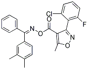 1-AZA-2-(3,4-DIMETHYLPHENYL)-2-PHENYLVINYL 3-(6-CHLORO-2-FLUOROPHENYL)-5-METHYLISOXAZOLE-4-CARBOXYLATE Struktur