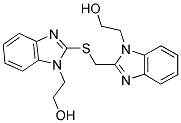 2-[2-(([1-(2-HYDROXYETHYL)-1H-BENZIMIDAZOL-2-YL]METHYL)THIO)-1H-BENZIMIDAZOL-1-YL]ETHANOL Struktur