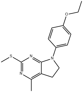 7-(4-ETHOXYPHENYL)-4-METHYL-2-(METHYLSULFANYL)-6,7-DIHYDRO-5H-PYRROLO[2,3-D]PYRIMIDINE Struktur