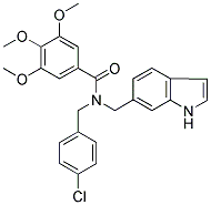 N-(4-CHLOROBENZYL)-N-[((1H)-INDOL-6-YL)METHYL]-3,4,5-TRIMETHOXYBENZAMIDE Struktur