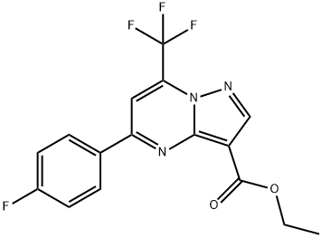 ETHYL 5-(4-FLUOROPHENYL)-7-(TRIFLUOROMETHYL)PYRAZOLO[1,5-A]PYRIMIDINE-3-CARBOXYLATE Struktur