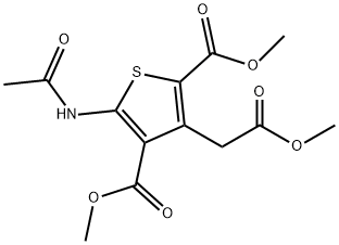 DIMETHYL 5-(ACETYLAMINO)-3-(2-METHOXY-2-OXOETHYL)-2,4-THIOPHENEDICARBOXYLATE Struktur