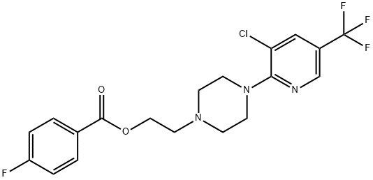 2-(4-[3-CHLORO-5-(TRIFLUOROMETHYL)-2-PYRIDINYL]PIPERAZINO)ETHYL 4-FLUOROBENZENECARBOXYLATE Struktur