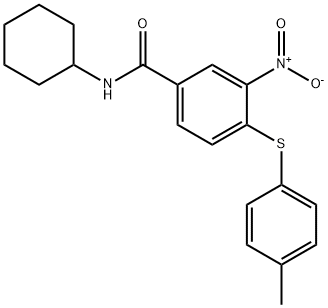 N-CYCLOHEXYL-4-[(4-METHYLPHENYL)SULFANYL]-3-NITROBENZENECARBOXAMIDE Struktur