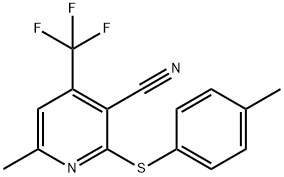 6-METHYL-2-[(4-METHYLPHENYL)SULFANYL]-4-(TRIFLUOROMETHYL)NICOTINONITRILE Struktur