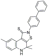 2-(BIPHENYL-4-YL)-4,4,8-TRIMETHYL-4,5-DIHYDROISOTHIAZOLO[5,4-C]QUINOLINE-1(2H)-THIONE Struktur