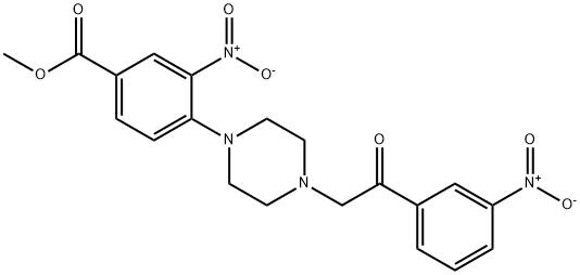 METHYL 3-NITRO-4-(4-[2-(3-NITROPHENYL)-2-OXOETHYL]PIPERAZINO)BENZENECARBOXYLATE Struktur