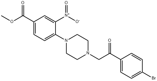 METHYL 4-(4-[2-(4-BROMOPHENYL)-2-OXOETHYL]PIPERAZINO)-3-NITROBENZENECARBOXYLATE Struktur