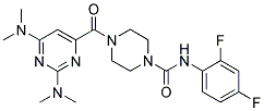 4-[(2,6-BIS(DIMETHYLAMINO)PYRIMIDIN-4-YL)CARBONYL]-N-(2,4-DIFLUOROPHENYL)PIPERAZINE-1-CARBOXAMIDE Struktur