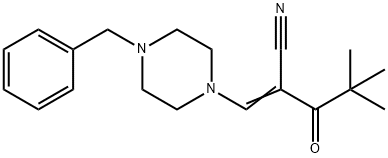 2-(2,2-DIMETHYLPROPANOYL)-3-(4-BENZYLPIPERAZINYL)PROP-2-ENENITRILE Struktur