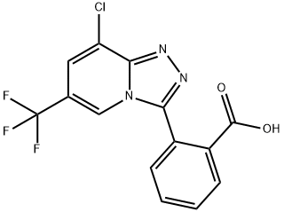 2-[8-CHLORO-6-(TRIFLUOROMETHYL)[1,2,4]TRIAZOLO[4,3-A]PYRIDIN-3-YL]BENZENECARBOXYLIC ACID Structure