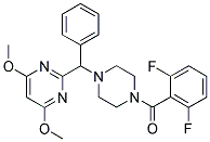 1-(2,6-DIFLUOROBENZOYL)-4-[A-(4,6-DIMETHOXYPYRIMIDIN-2-YL)BENZYL]PIPERAZINE Struktur