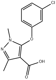 5-(3-CHLOROPHENOXY)-1,3-DIMETHYL-1H-PYRAZOLE-4-CARBOXYLIC ACID Struktur