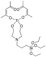 BIS(PENTANEDIONATO)TITANIUM-O,O'-BIS(OXYETHYL)AMINOPROPYLTRIETHOXYSILANE Struktur