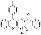 (E)-1-PHENYL-3-(2-(THIOPHEN-2-YL)-4-P-TOLYL-4H-CHROMEN-3-YL)PROP-2-EN-1-ONE Struktur