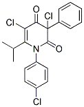 3,5-DICHLORO-1-(4-CHLOROPHENYL)-6-ISOPROPYL-3-PHENYLPYRIDINE-2,4(1H,3H)-DIONE Struktur