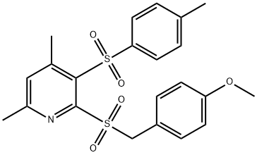 2-[(4-METHOXYBENZYL)SULFONYL]-4,6-DIMETHYL-3-[(4-METHYLPHENYL)SULFONYL]PYRIDINE Struktur