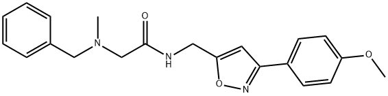 2-[BENZYL(METHYL)AMINO]-N-([3-(4-METHOXYPHENYL)-5-ISOXAZOLYL]METHYL)ACETAMIDE Struktur