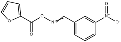 2-[(([(E)-(3-NITROPHENYL)METHYLIDENE]AMINO)OXY)CARBONYL]FURAN Struktur