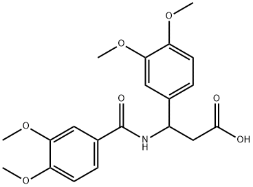 3-(3,4-DIMETHOXY-BENZOYLAMINO)-3-(3,4-DIMETHOXY-PHENYL)-PROPIONIC ACID Struktur