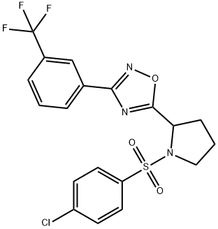 5-(1-[(4-CHLOROPHENYL)SULFONYL]-2-PYRROLIDINYL)-3-[3-(TRIFLUOROMETHYL)PHENYL]-1,2,4-OXADIAZOLE Struktur