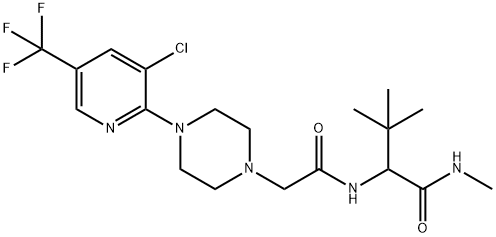 2-[(2-(4-[3-CHLORO-5-(TRIFLUOROMETHYL)-2-PYRIDINYL]PIPERAZINO)ACETYL)AMINO]-N,3,3-TRIMETHYLBUTANAMIDE Struktur