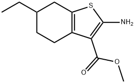 2-AMINO-6-ETHYL-4,5,6,7-TETRAHYDRO-BENZO[B]-THIOPHENE-3-CARBOXYLIC ACID METHYL ESTER Struktur