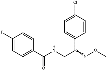 N-[2-(4-CHLOROPHENYL)-2-(METHOXYIMINO)ETHYL]-4-FLUOROBENZENECARBOXAMIDE Struktur