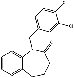 1-(3,4-DICHLOROBENZYL)-1,3,4,5-TETRAHYDRO-2H-1-BENZAZEPIN-2-ONE Struktur