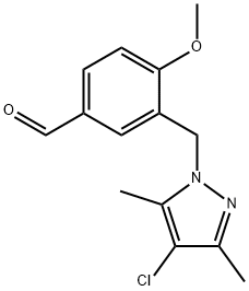 3-(4-CHLORO-3,5-DIMETHYL-PYRAZOL-1-YLMETHYL)-4-METHOXY-BENZALDEHYDE Struktur