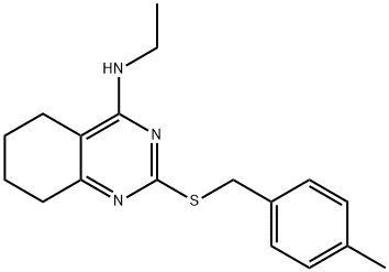 N-ETHYL-2-[(4-METHYLBENZYL)SULFANYL]-5,6,7,8-TETRAHYDRO-4-QUINAZOLINAMINE Struktur