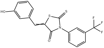 (5Z)-5-(3-HYDROXYBENZYLIDENE)-2-THIOXO-3-[3-(TRIFLUOROMETHYL)PHENYL]-1,3-THIAZOLIDIN-4-ONE Struktur