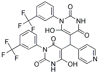 6-HYDROXY-5-((4-HYDROXY-2,6-DIOXO-1-(3-(TRIFLUOROMETHYL)PHENYL)-1,2,3,6-TETRAHYDROPYRIMIDIN-5-YL)(PYRIDIN-4-YL)METHYL)-1-(3-(TRIFLUOROMETHYL)PHENYL)PYRIMIDINE-2,4(1H,3H)-DIONE Struktur