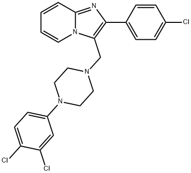 2-(4-CHLOROPHENYL)-3-([4-(3,4-DICHLOROPHENYL)PIPERAZINO]METHYL)IMIDAZO[1,2-A]PYRIDINE Struktur