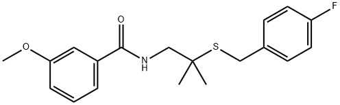 N-(2-[(4-FLUOROBENZYL)SULFANYL]-2-METHYLPROPYL)-3-METHOXYBENZENECARBOXAMIDE Struktur