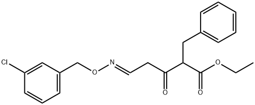 ETHYL 2-BENZYL-5-([(3-CHLOROBENZYL)OXY]IMINO)-3-OXOPENTANOATE Struktur