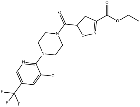 ETHYL 5-((4-[3-CHLORO-5-(TRIFLUOROMETHYL)-2-PYRIDINYL]PIPERAZINO)CARBONYL)-4,5-DIHYDRO-3-ISOXAZOLECARBOXYLATE Struktur